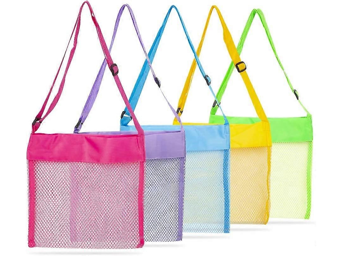 Sacolas De Conchas Para Brinquedos Praia, Conjunto Com 5 Unidades Praia Coloridas Em Malha Formato Concha Crianças. Ideal Guardar -aquaforge