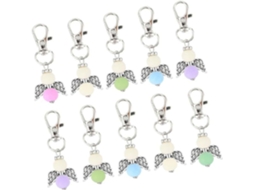 Conjunto de 10/30 Chaveiros com Contas e Pingente em Forma de Asa para Convidados. SFUSHOS
