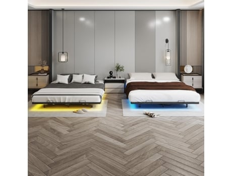 Cama Metálica Comhoma, Cama De Hóspedes, Estrutura Metálica, Com Led E Fichas,cama Jovem 180 X 200
