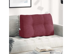 Vidaxl Travesseiro Para Costas Vinho Vermelho 80 X 24 X 50 Cm Tecido