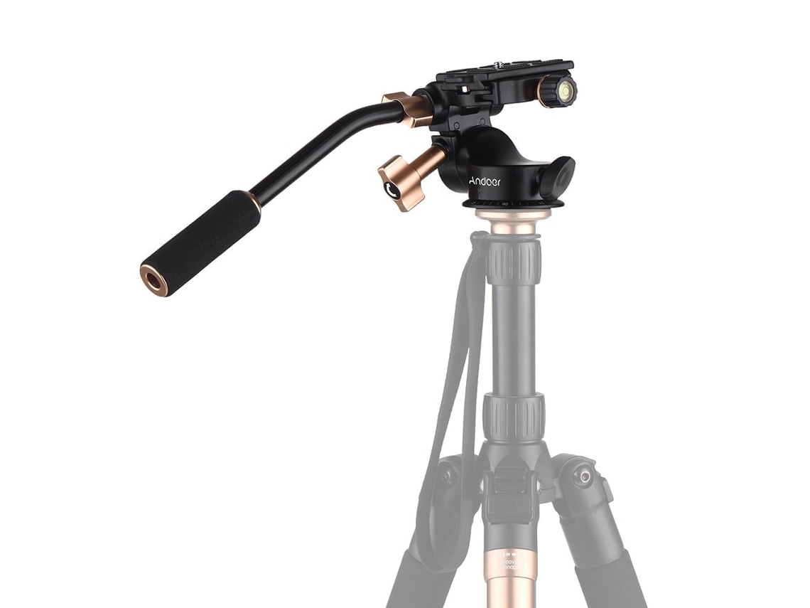 2026 cabezal Fluido Andoer Q08s para Trípode Monopod, Cámara Dslr Ildc, Carga Máx. 6kg, Aluminio, Tornillo 1/4"