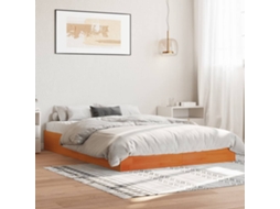 Vidaxl Cama Sem Colchão 120x200 Cm Madeira Pinho Maciça Castanho-mel