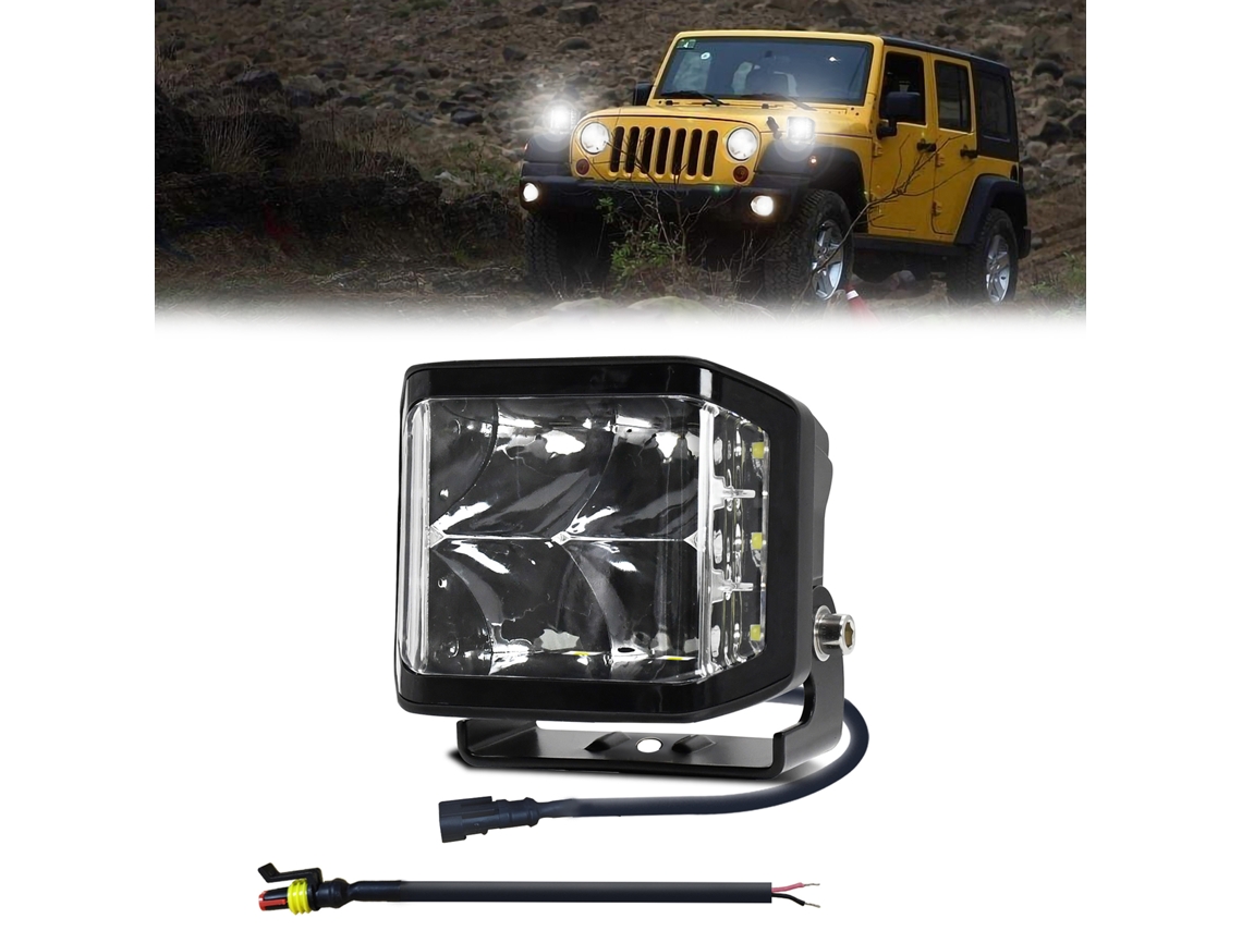 Luz De Trabalho Led 3 Lados 100w 6000k Ip67 Impermeável Camião Suv Barco