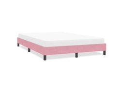 Vidaxl Estrutura de Cama Sem Colchão 140x220 Cm Veludo Rosa