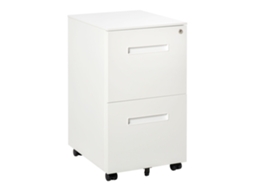 Cômoda com Rodízios, Arquivo de Documentos Anuais com 2 Gavetas com Data e 2 Chaves, 39x48x67cm, Branco-pt