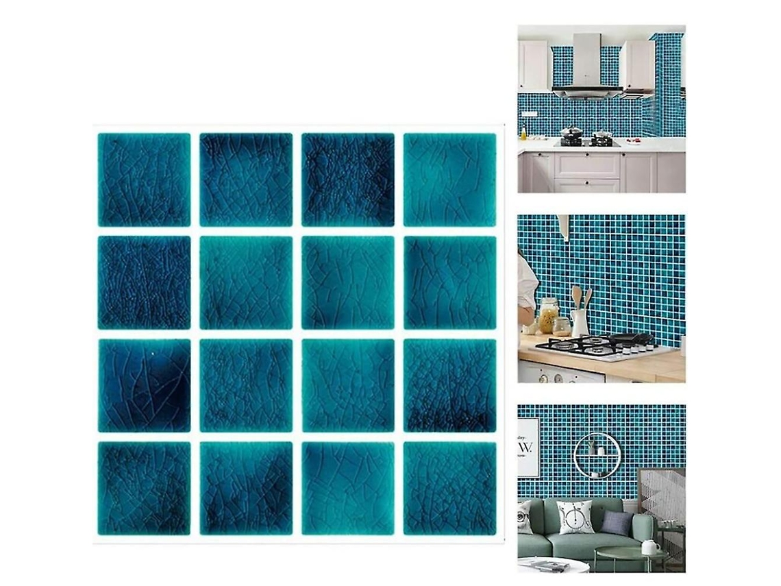 Adesivos de azulejo autoadesivos impermeáveis Rebe para banheiro e cozinha, 30 peças de 10x10cm, resistentes à água e óleo.
