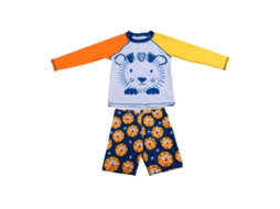 Traje De Banho Infantil 2 Peças Confortável Elástico Uv Proteção Para Praia Piscina Menino