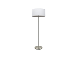 Tatiana Pé de Sala 1Xe27 Níquel/Madeira Branca Cinza 162X40X40 Cm FABRILAMP