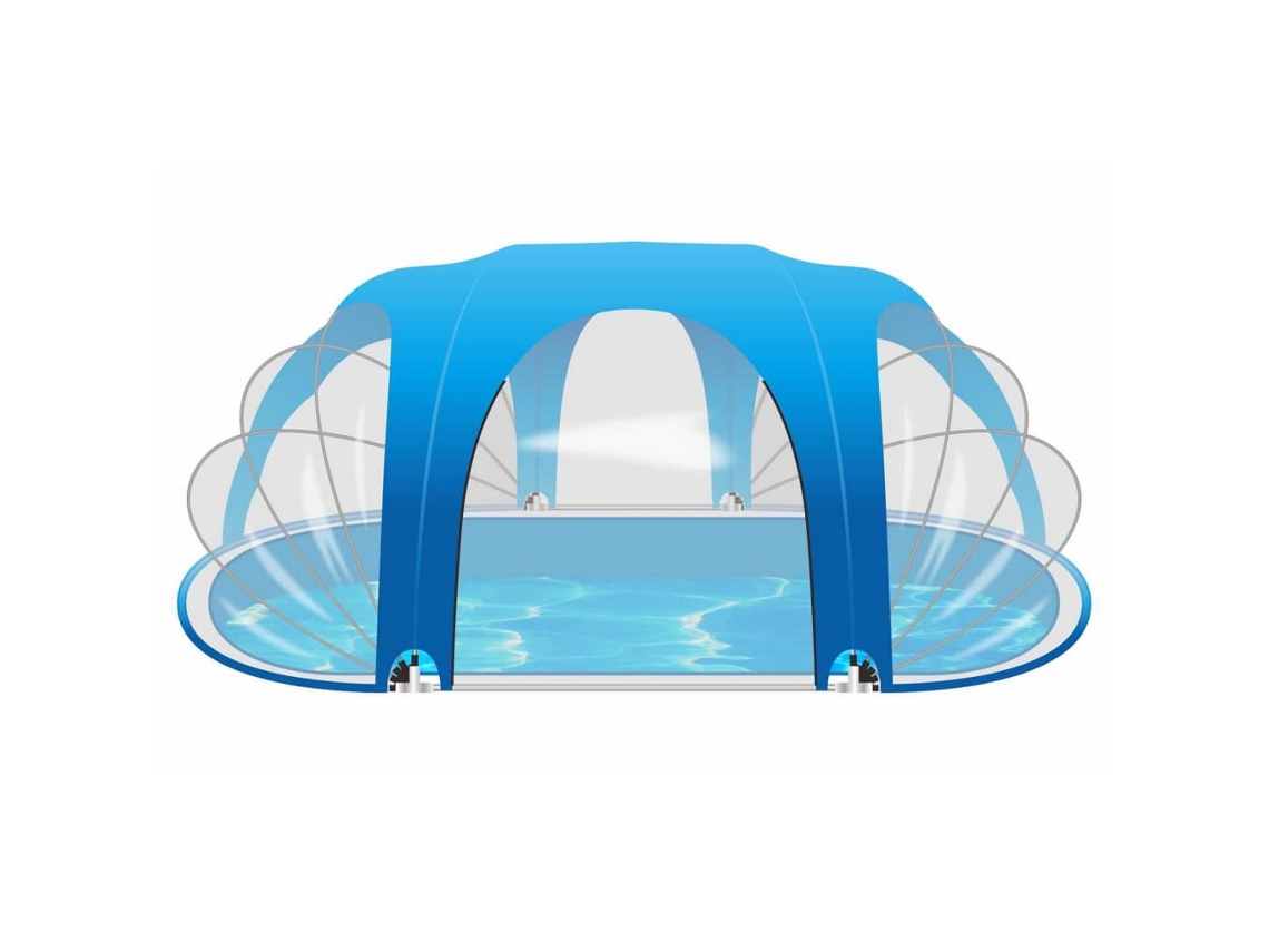 Blue Bay Tenda para piscina oval 530x410x205 cm azul