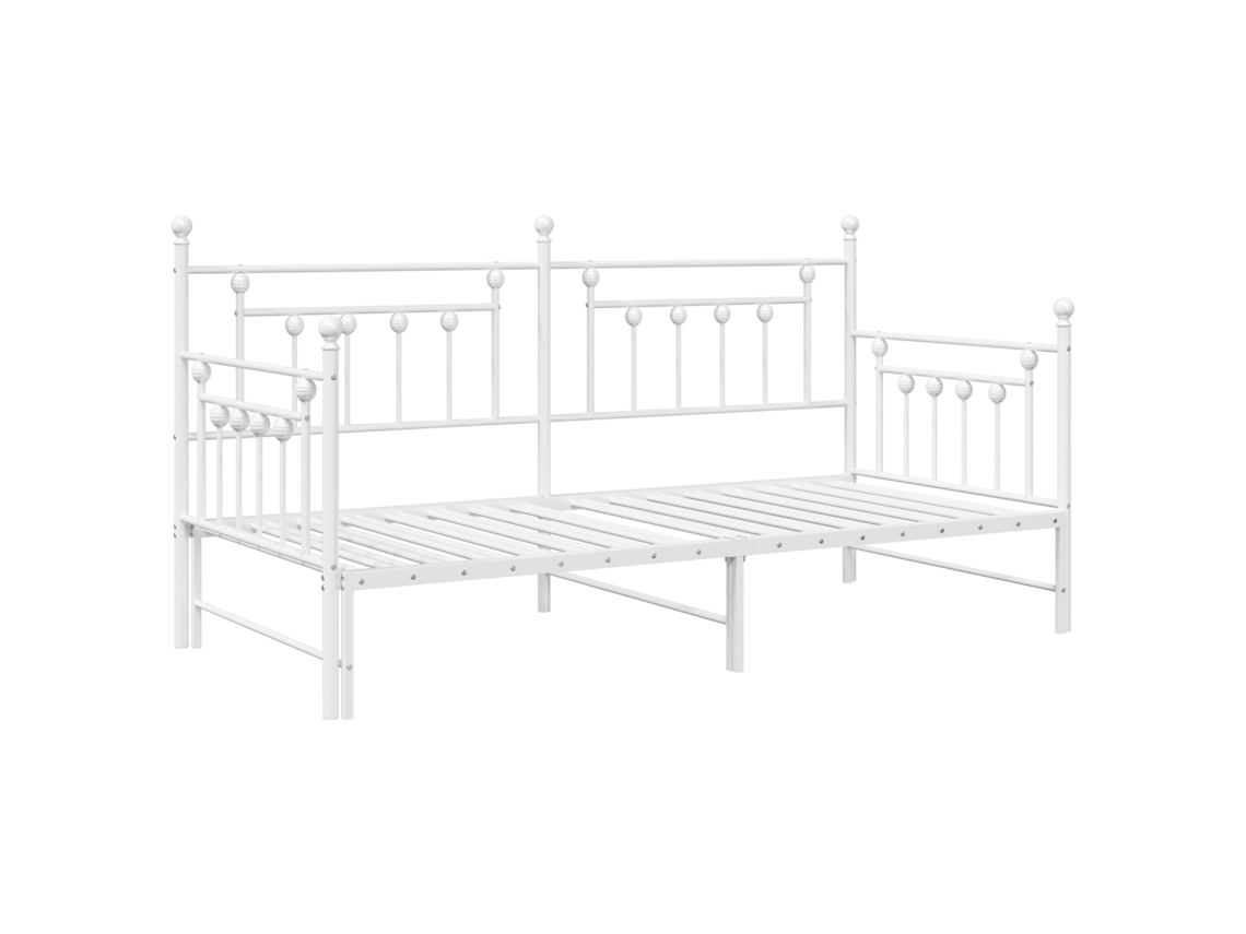 Conjunto 1 Estrutura De Cama De Dia Vidaxl Branco Aço Revestido A Pó (100 X 190 Cm)