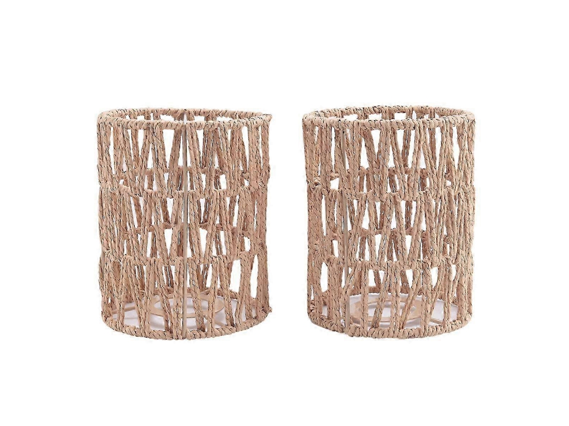 2pack Abajur De Rotin, 5.9x5 Polegadas Tecido À Mão Compatível Com Luminárias De Piso E Pendentes