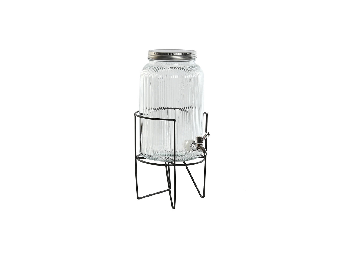 Dispensador De Água Home Esprit Preto Metal Silicone Cristal Abs 5 L 19,6 X 23,5 X 40,5 Cm