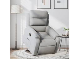 Vidaxl Poltrona Reclinável Elevatória Tecido Cinzento-claro