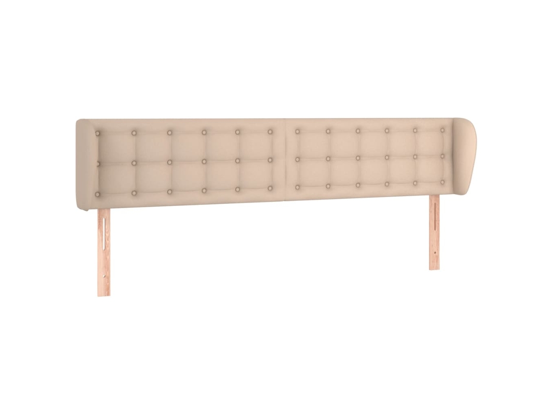Cabeceira de Cama Artificial Abas Couro 203x23x78/88cm Cappuccino MAISON EXCLUSIVE