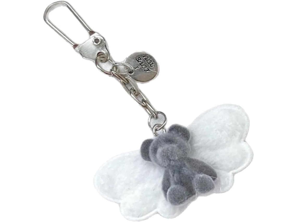 Chaveiro Artesanal Com Pingente De Urso Aveludado