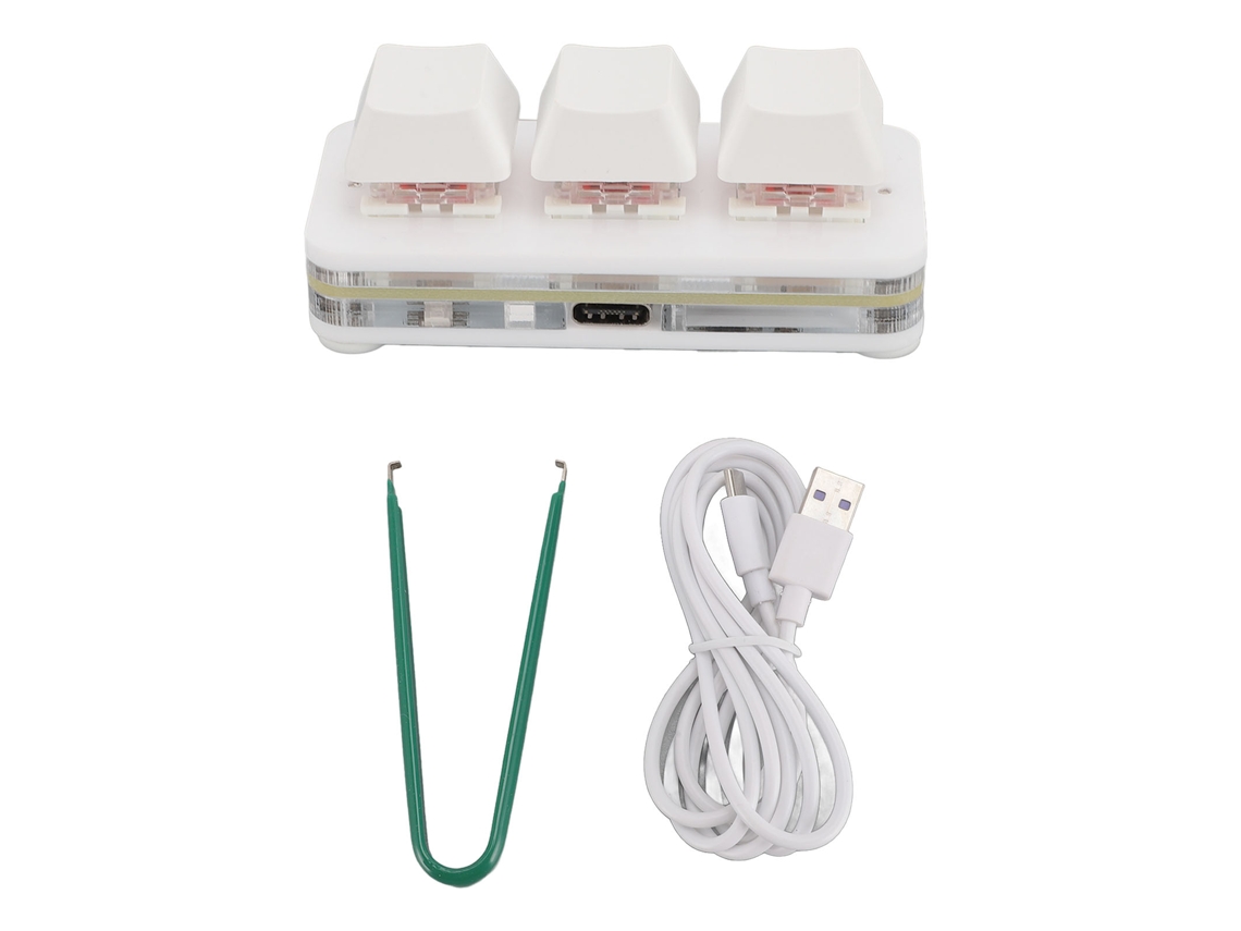Teclado Mecânico Para Jogos Usb Com 3 Teclas Chave Rgb Branco