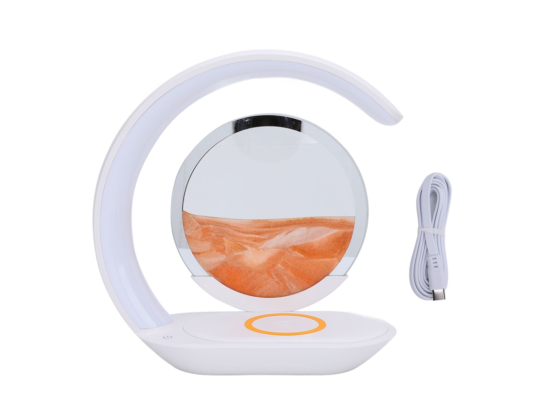 Lâmpada de mesa com quadro de arte de areia móvel controle por toque luz noturna decoração laranja | S/MARCA