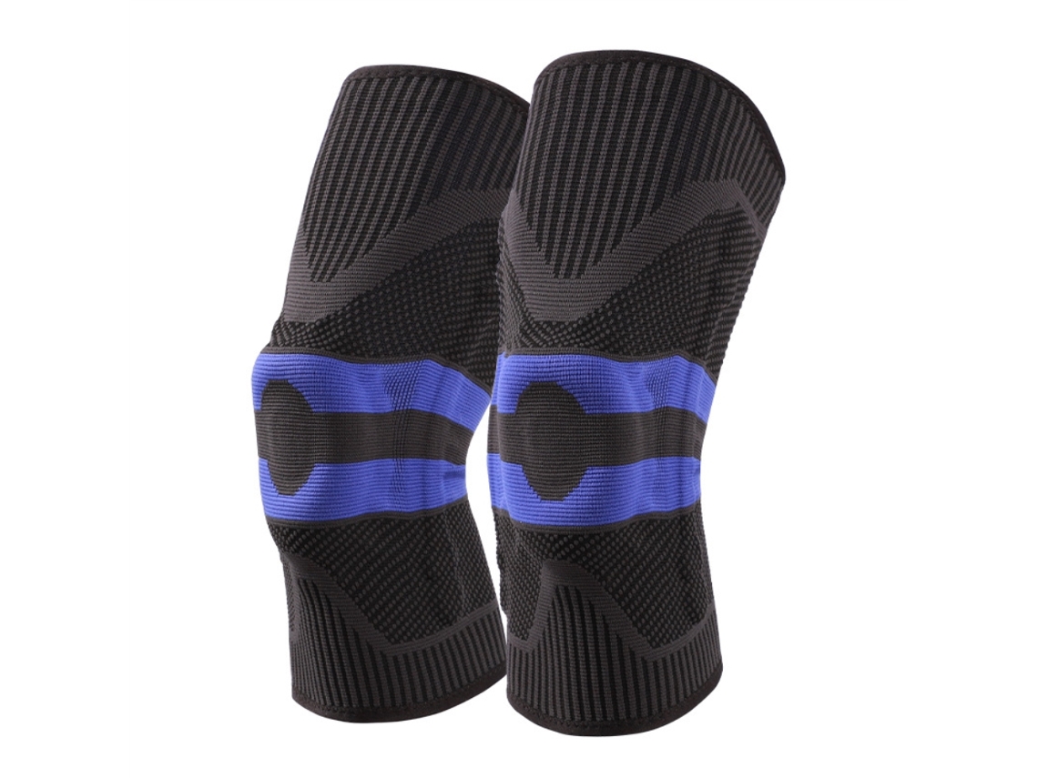2 Peças Joelheira Com Barra De Silicone Amortecimento Manga De Compressão Joelho Para Corrida Fitness Esportes