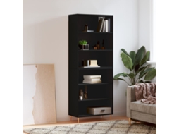 Armario alto 69,5x32,5x180 cm Derivados de madera Negro