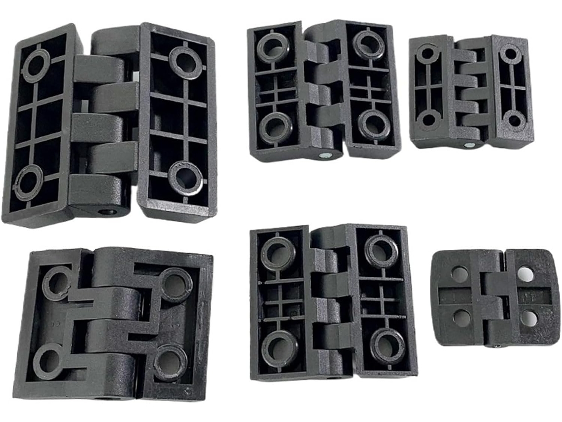Conjunto Com 10 Dobradiças De Nylon Pretas Para Móveis Madeira, Armários E Ferragens Elétricas Tipo 1 3040