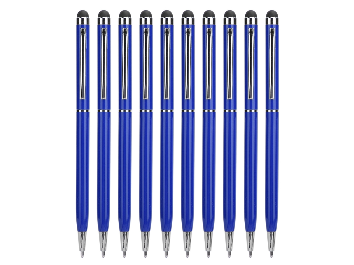 Caneta Stylus (toque Capacitivo, Escrita Com Caneta Esferográfica) Pacote De 10 Azul