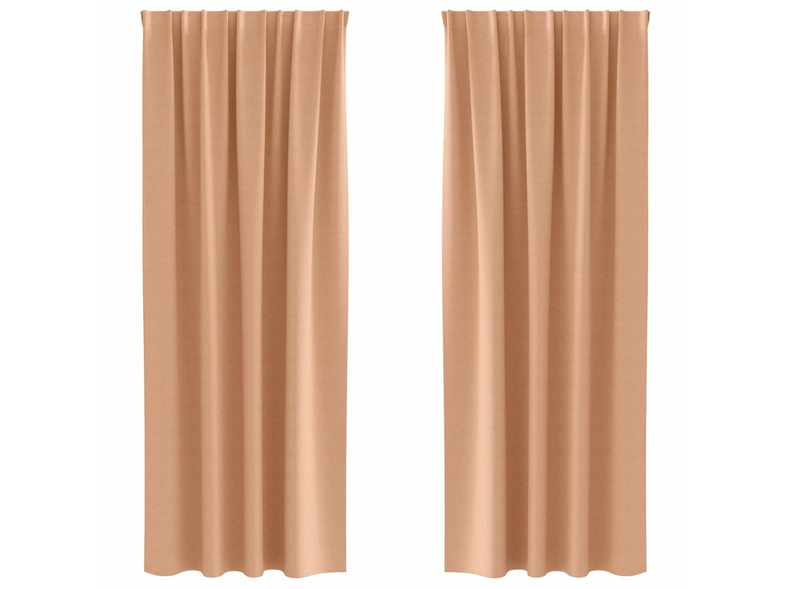 Maison Exclusive - Cortinas Blackout Com Argolas 2 Pcs Marrom Claro 260 X 140 Cm