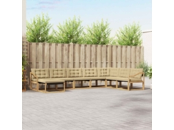 Vidaxl Conjunto De Sofás Para Exterior 8 Unid. Branco E Bege