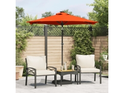 Vidaxl Guarda-sol Jardim C/leds E Poste De Aço 225x225x212cm Terracota