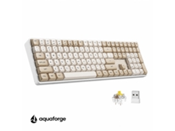 Teclado Mecânico Tri-modo Bluetooth Usb 110 Teclas Amarelo