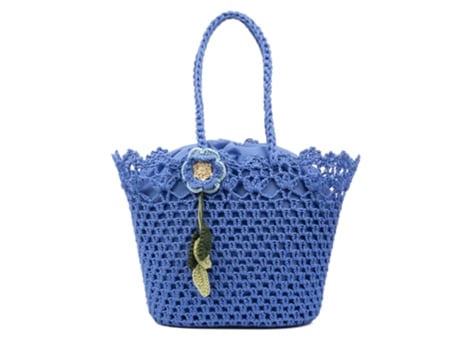 Saco De Ombro De Mulher Iria Quintana Zeccone Fabricada Borla Azul (30)