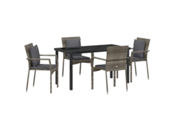 Maison Exclusive - Conjunto De Jantar Para Jardim 5 Pcs Cinzeto Vime Pe