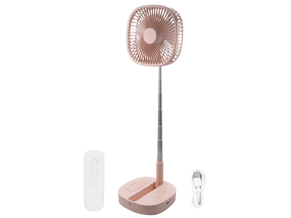 Vento Portátil Plegable Mesa Usb Recargable Rosa