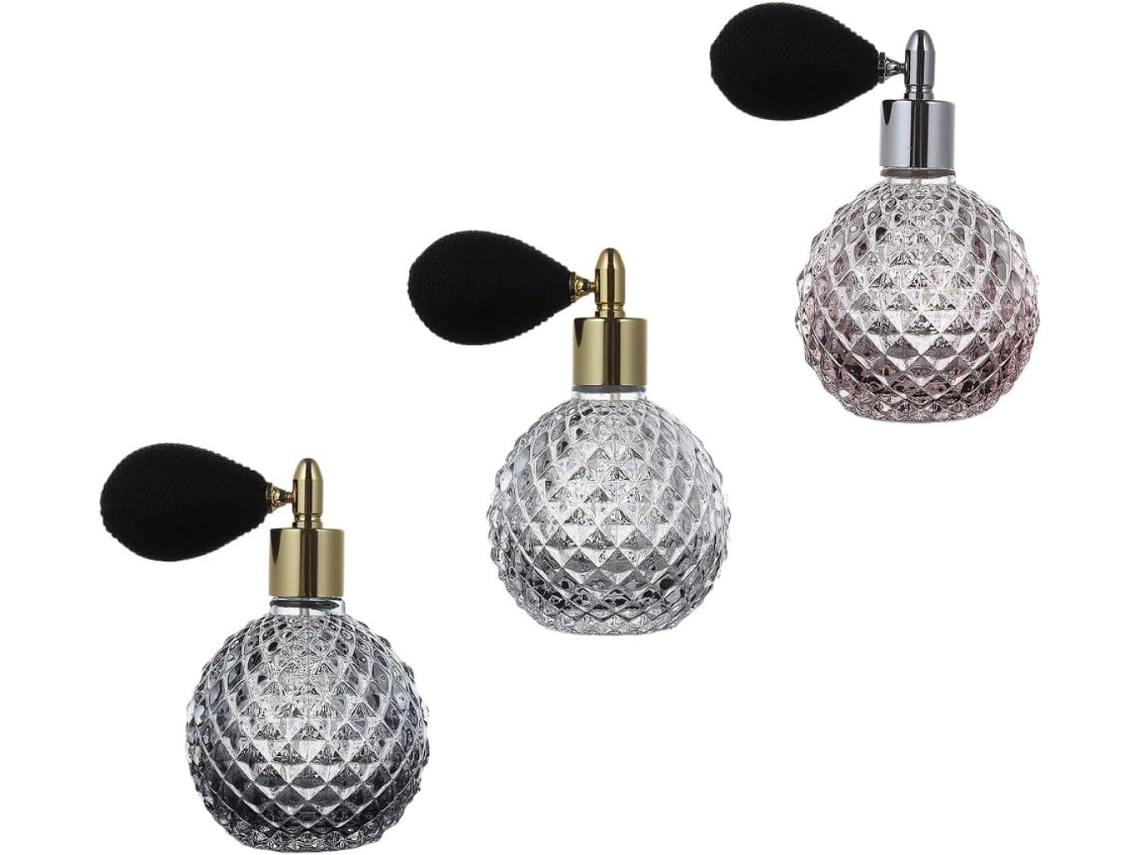 De 3 Frascos De Vidro Transparente De 100ml Com Spray, Recarregáveis Para Perfumes E Outros Produtos.
