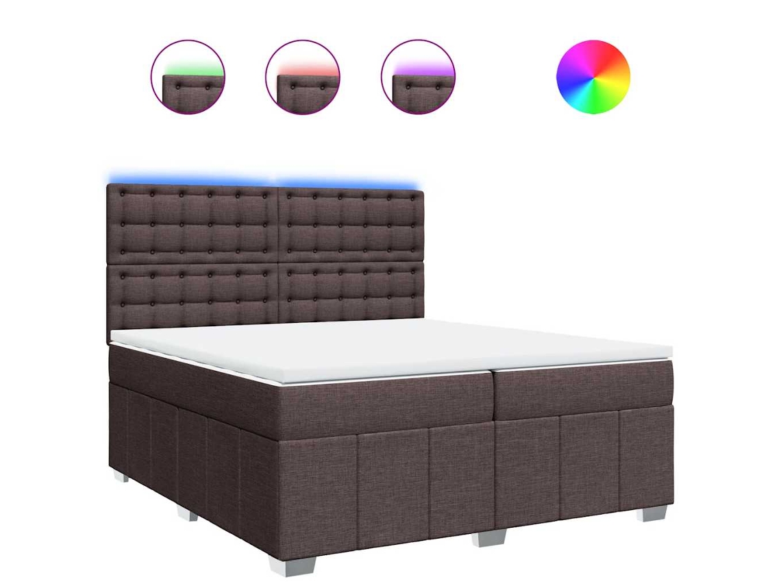 Box Spring Bed, Box Spring Beds Vidaxl Marrom Tecido (200 X 200 Cm)