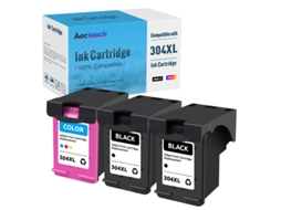 1black-aecteach Para Hp 304 304xl Cartucho De Tinta Compatível Para Hp Deskjet 3720 3721 3723 3724 3730 3732 3752 3755 3758 Tinta De Impressora