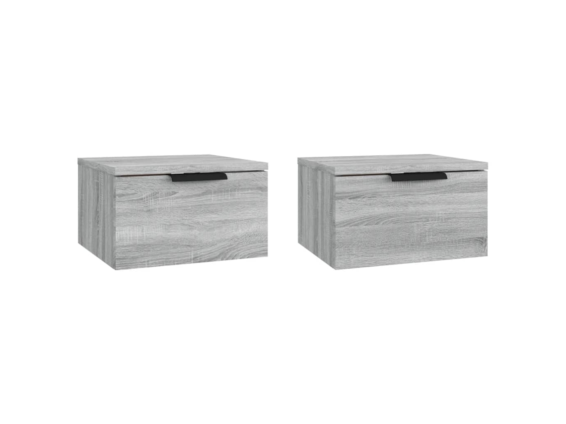 Wall-mounted Bedside Cabinet, Wall-mounted Bedside Cabinets Vidaxl Cinzeto Madeira Processada (n/a)