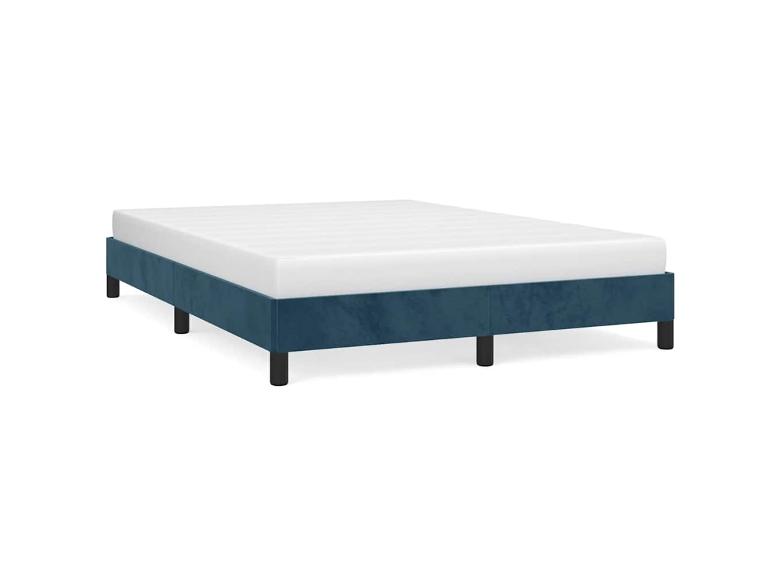 Bed Frame, Bed Frames Vidaxl Azul Veludo (140 X 190 Cm)