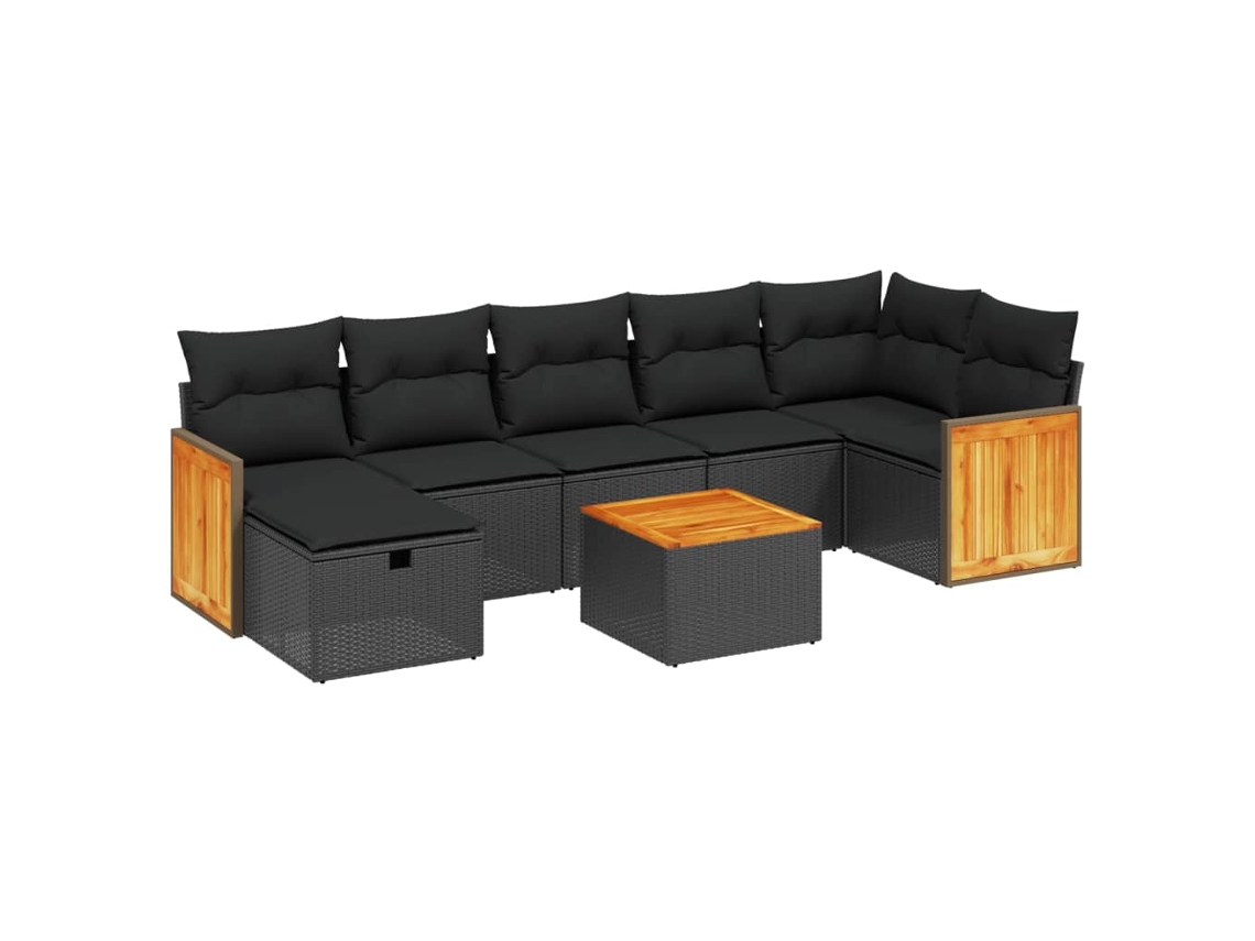 Garden Sofa Set, Garden Sofa Sets Vidaxl Preto Rattan / Vime (n/a)