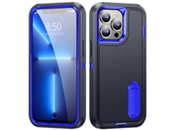 Capa Para Iphone 16 Pro Max 6.9”- Suporte Integrado, Resistente E À Prova De Choque Azul Escuro Hexinyigjly