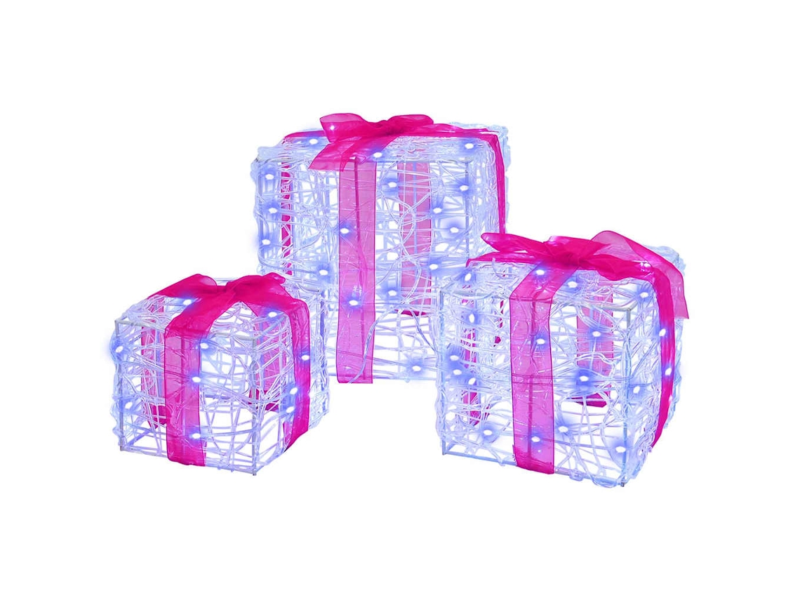 Conjunto 3 Ornamento De Natal Vidaxl Azul Acrílico (20 X 20 X 20 Cm)