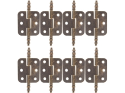 Dobradiças Decorativas Para Armários Antigos Cabilock, 10 Peças, Design De 6 Furos, Ferro Marrom, Instalação Estável