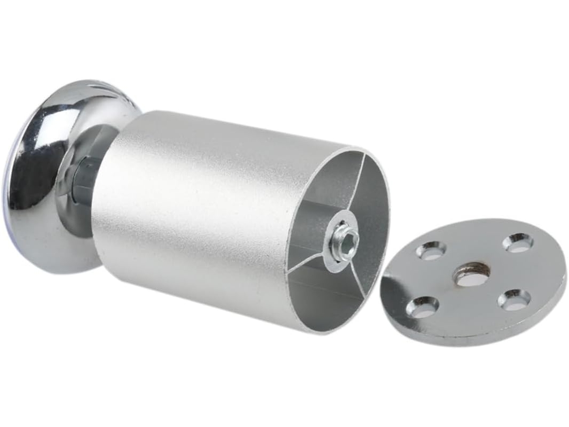 Wooneky Pés De Móveis Redondos Ajustáveis Em Aço Inoxidável 10cm, Conjunto Com 4 Peças, Para Móveis E Prateleiras Em