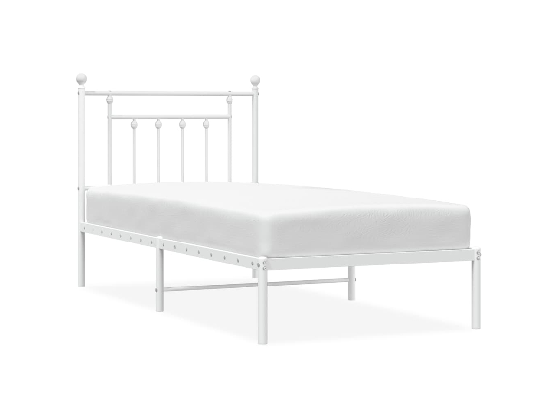 Bed Frame, Bed Frames Vidaxl Branco Aço (80 X 200 Cm)