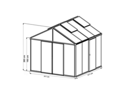 Gfp Estufa Asteria 22 Premium 311x311 Cm Placas Alveolares De 16 Mm, Cor Verde Gfp Garten Freizeitprofi