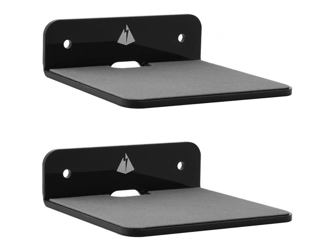 Prateleira Flutuante Mini para Alto-falantes, 2 Unidades, Acrílico, Capacidade Máxima 800g, Dimensões 13,95x11x0,04cm, Pacote Preto S/MARCA