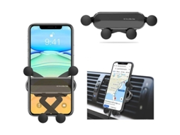 Suporte de telefone para carro universal, design gravitacional, compatível com 4.0 a 6.0 polegadas, preto