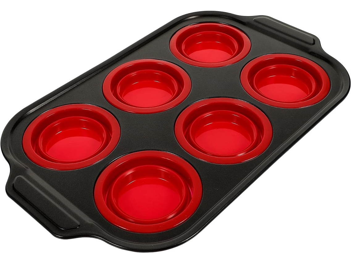 Formas Para Muffins, 6 Cavidades, Em Silicone, Reutilizáveis