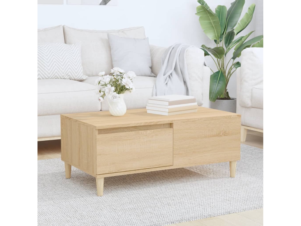 Vidaxl Mesa De Centro 90x50x36,5 Cm Derivados Madeira Carvalho Sonoma