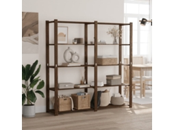 Vidaxl Unidade De 5 Prateleiras 170x38x170 Cm Pinho Maciço Castanho
