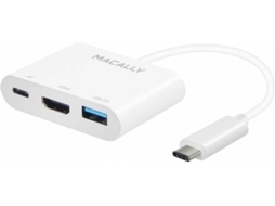 Hub MACALLY ADAPTADOR MACALLY USB-C - HDMI 4K (Branco)